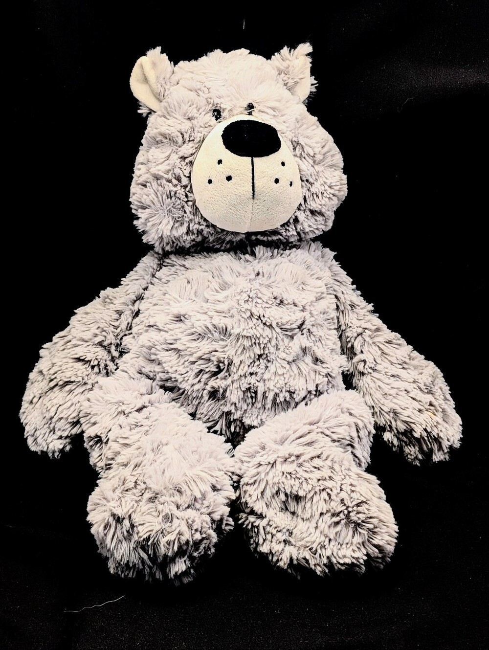 GANZ Kinsley Gray White Shaggy Teddy Bear Weighted Plush 18" H14003